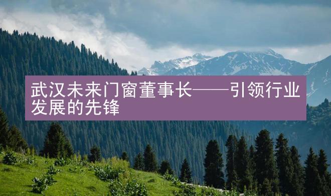 武汉未来门窗董事长——引领行业发展的先锋